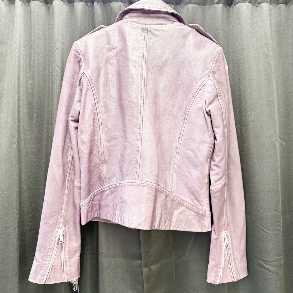 Amaryllis purple leather moto jacket - Picture 5 of 5